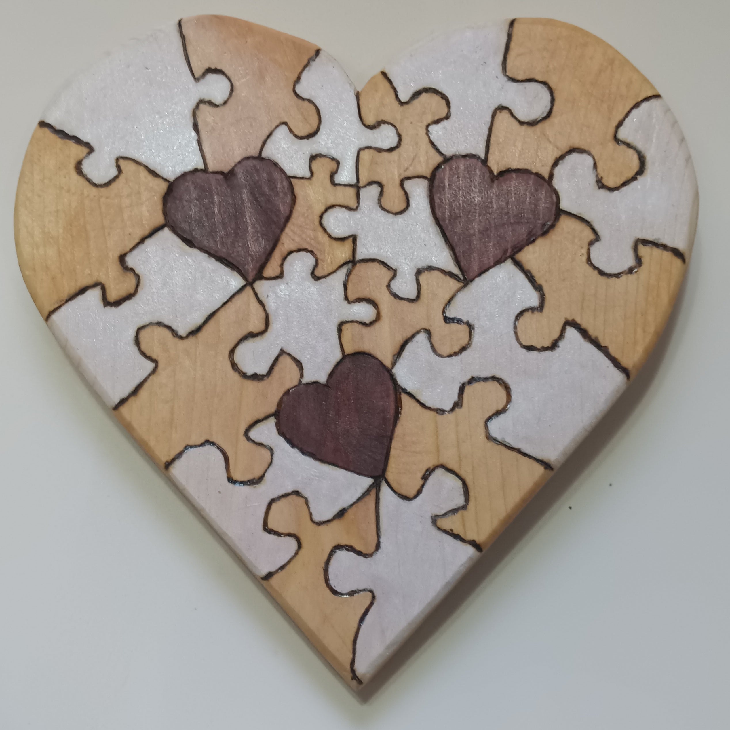 Hanging Wooden Puzzle Heart