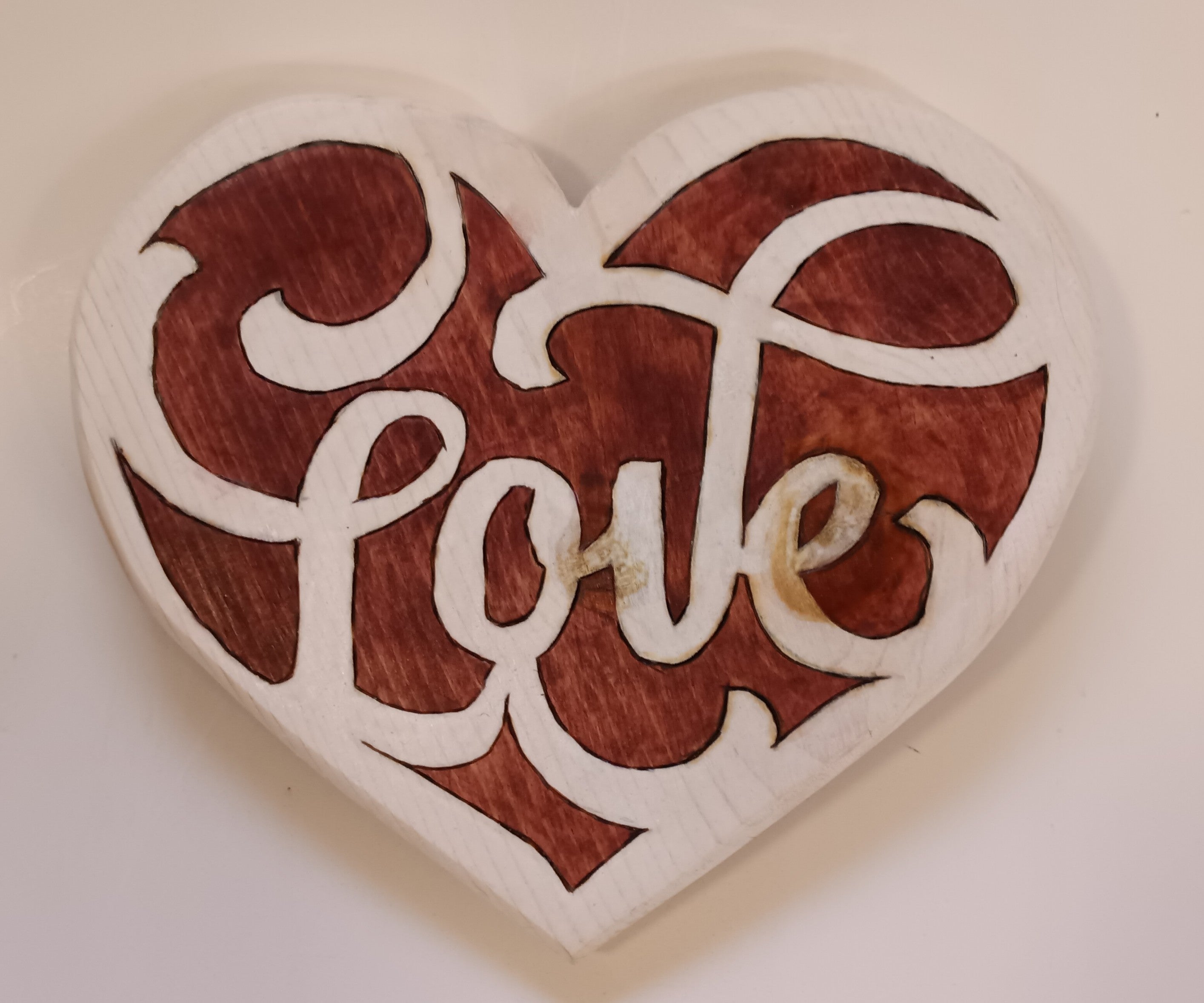 Hanging Wooden "Love" Heart